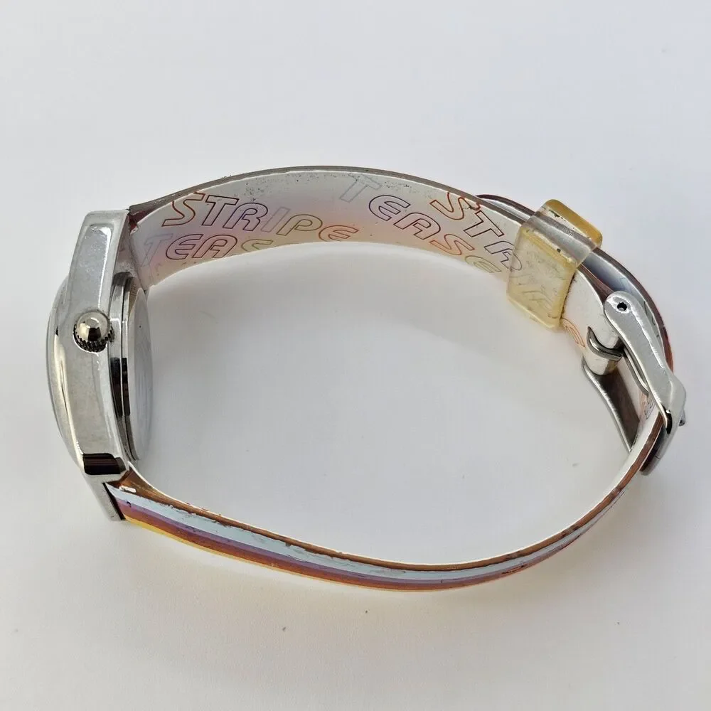 VTG Joe‎ Boxer Women's Watch 24MM Smiley Face Rainbow Plastic Bands New Battery